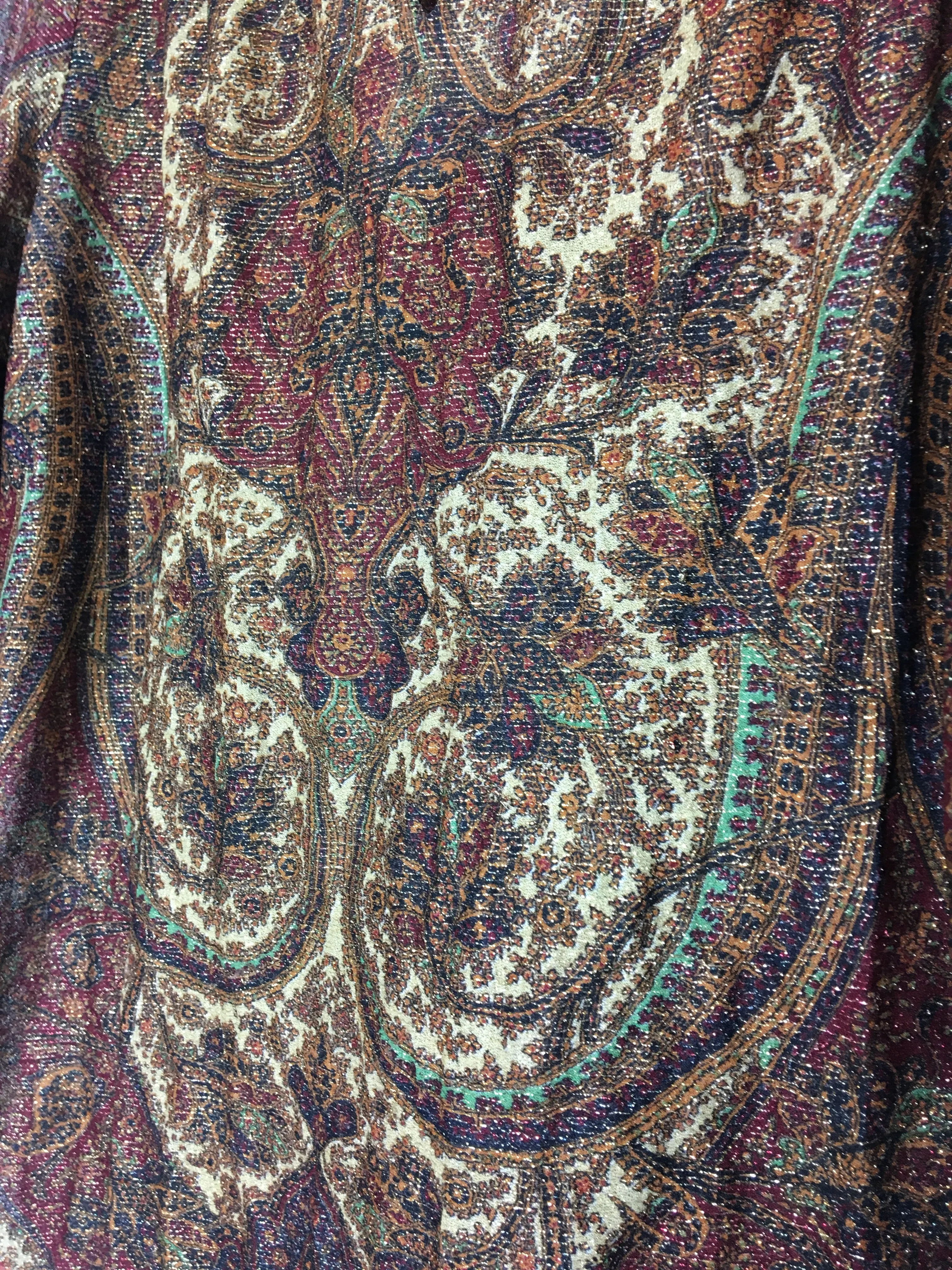70’s METALLIC BALLOON SLEEVE TUNIC / MEDIUM