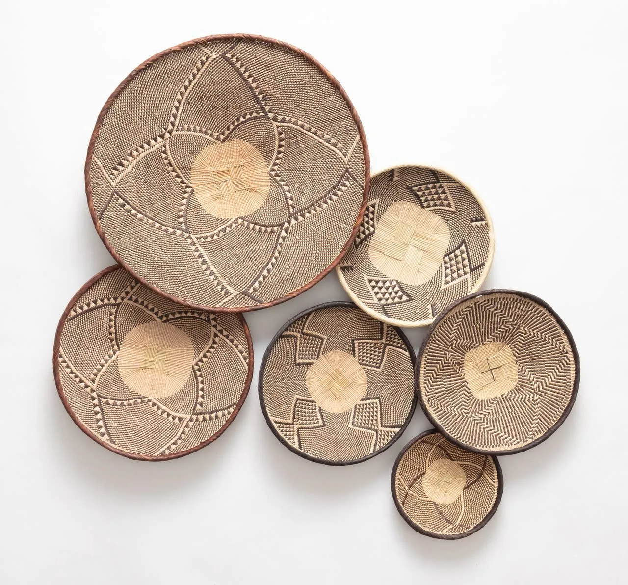African Tonga Basket- Geometric Small