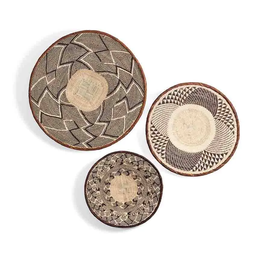 African Tonga Basket- Geometric Small