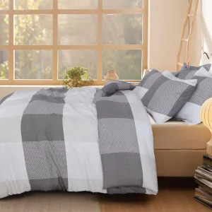 Amsons Quilt Cover Set - Grey Check