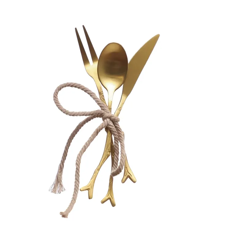 Appetizer Utensils with Twig Shaped Handles