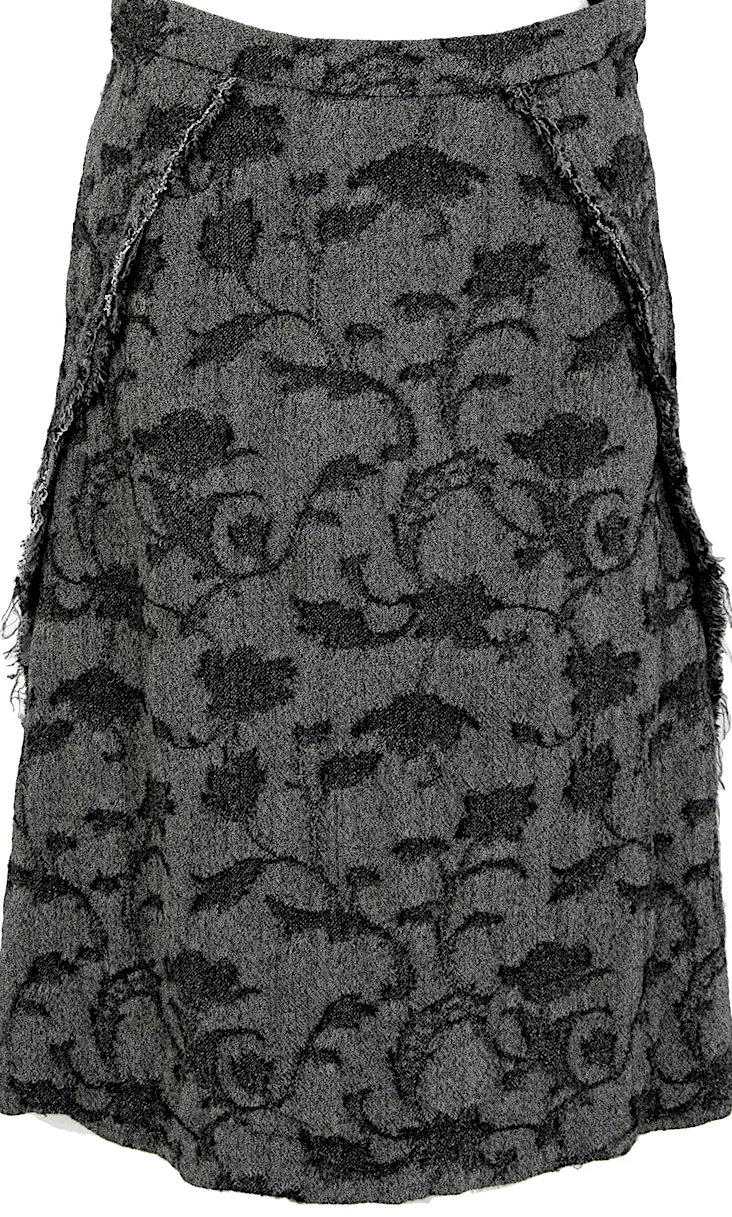 A/T (ATSURO TAYAMA) A/T JAPAN. Grey Flower Jacquard Skirt
