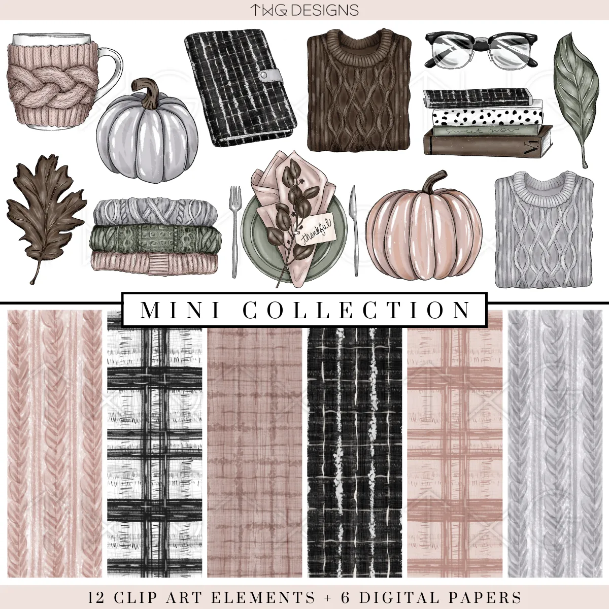 Autumnal Clipart   Pattern Bundle