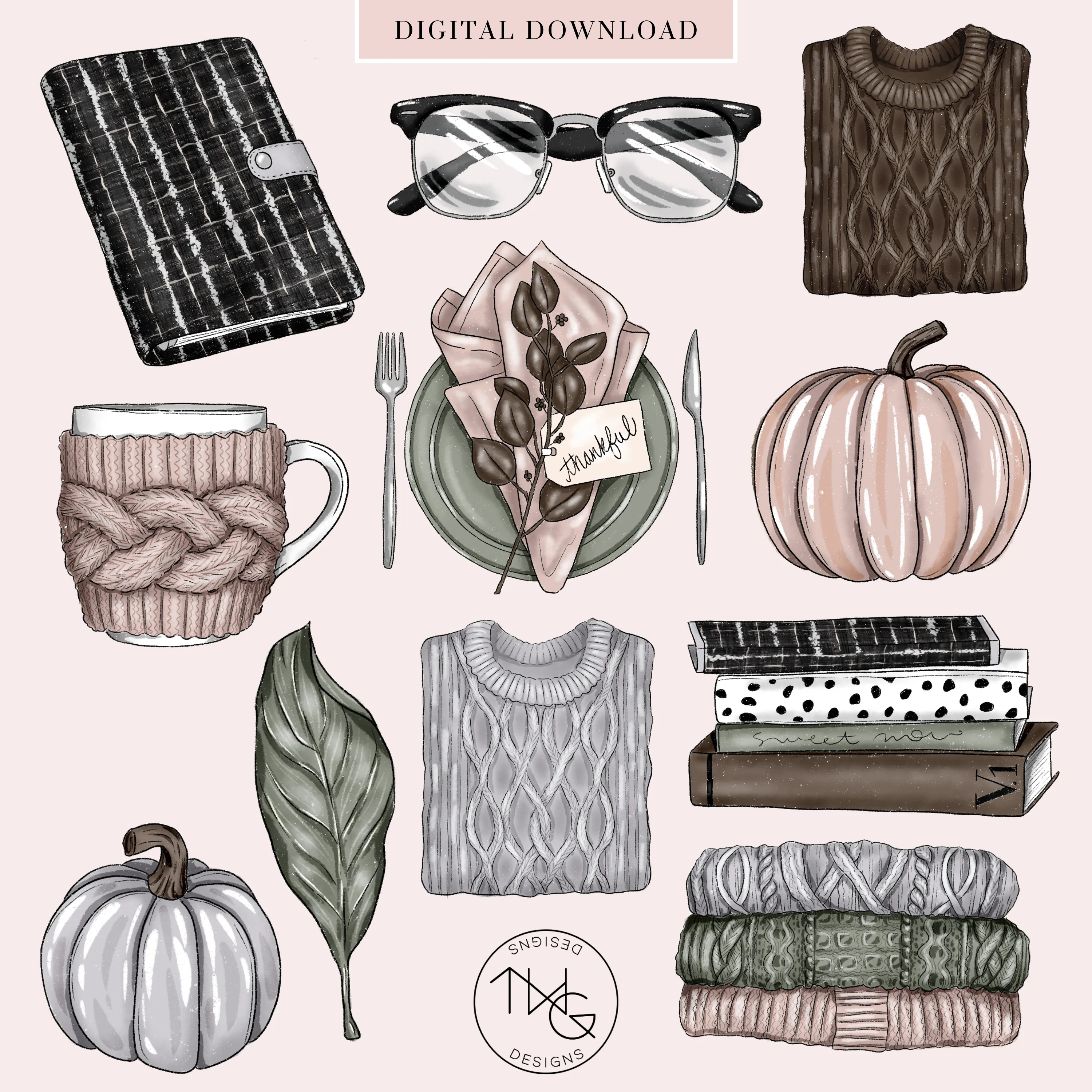 Autumnal Clipart   Pattern Bundle