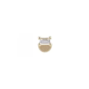 Baguette Half Moon Stud (Single)