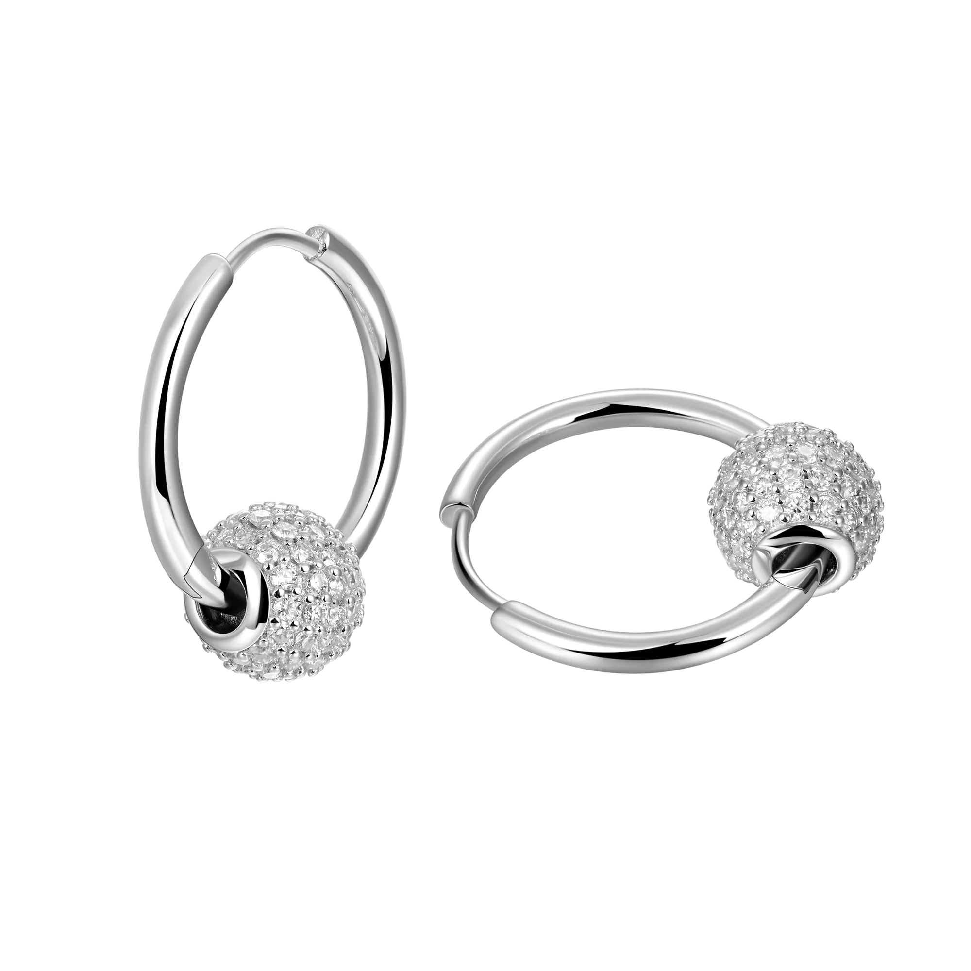 Ball Hoop Earrings - Pair