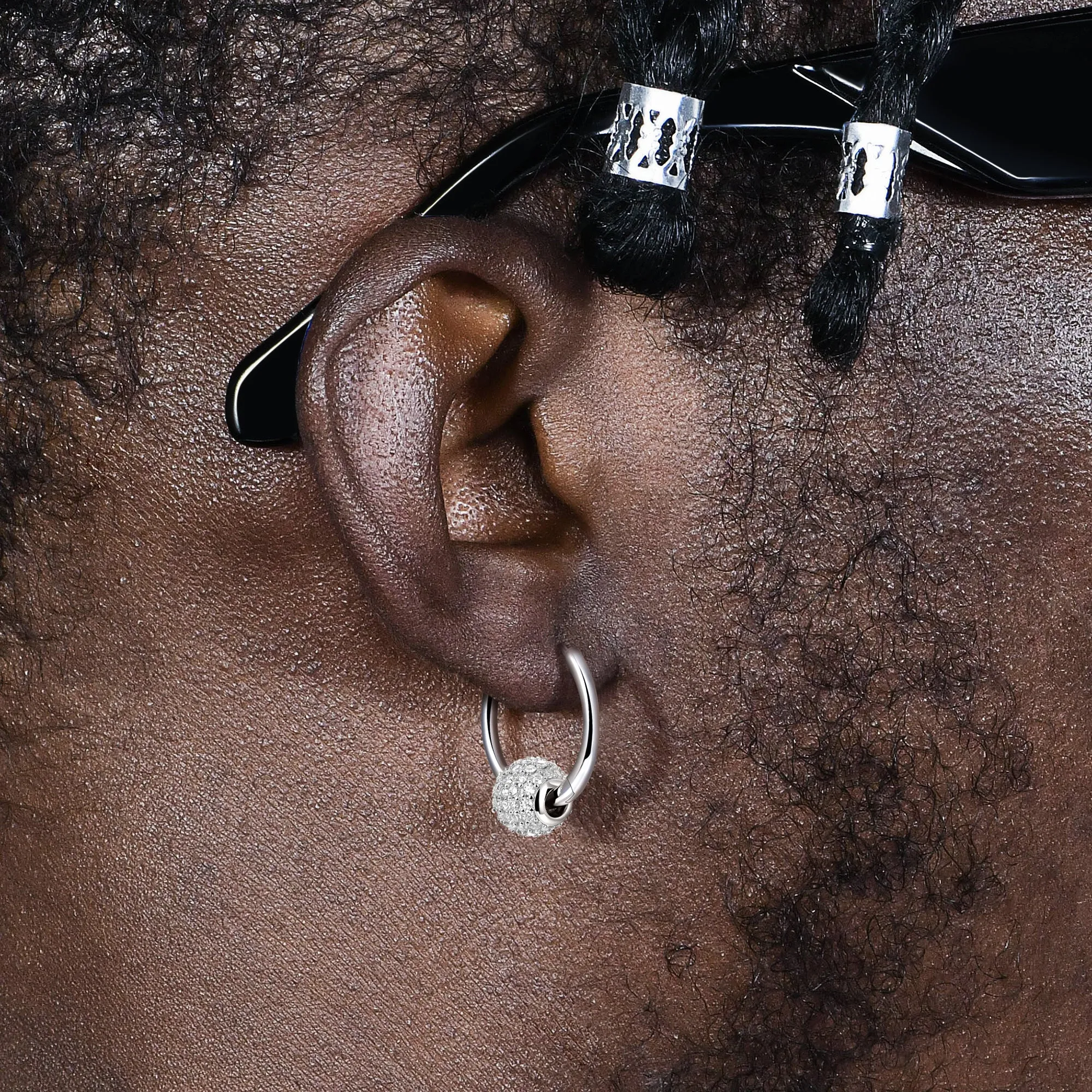 Ball Hoop Earrings - Pair