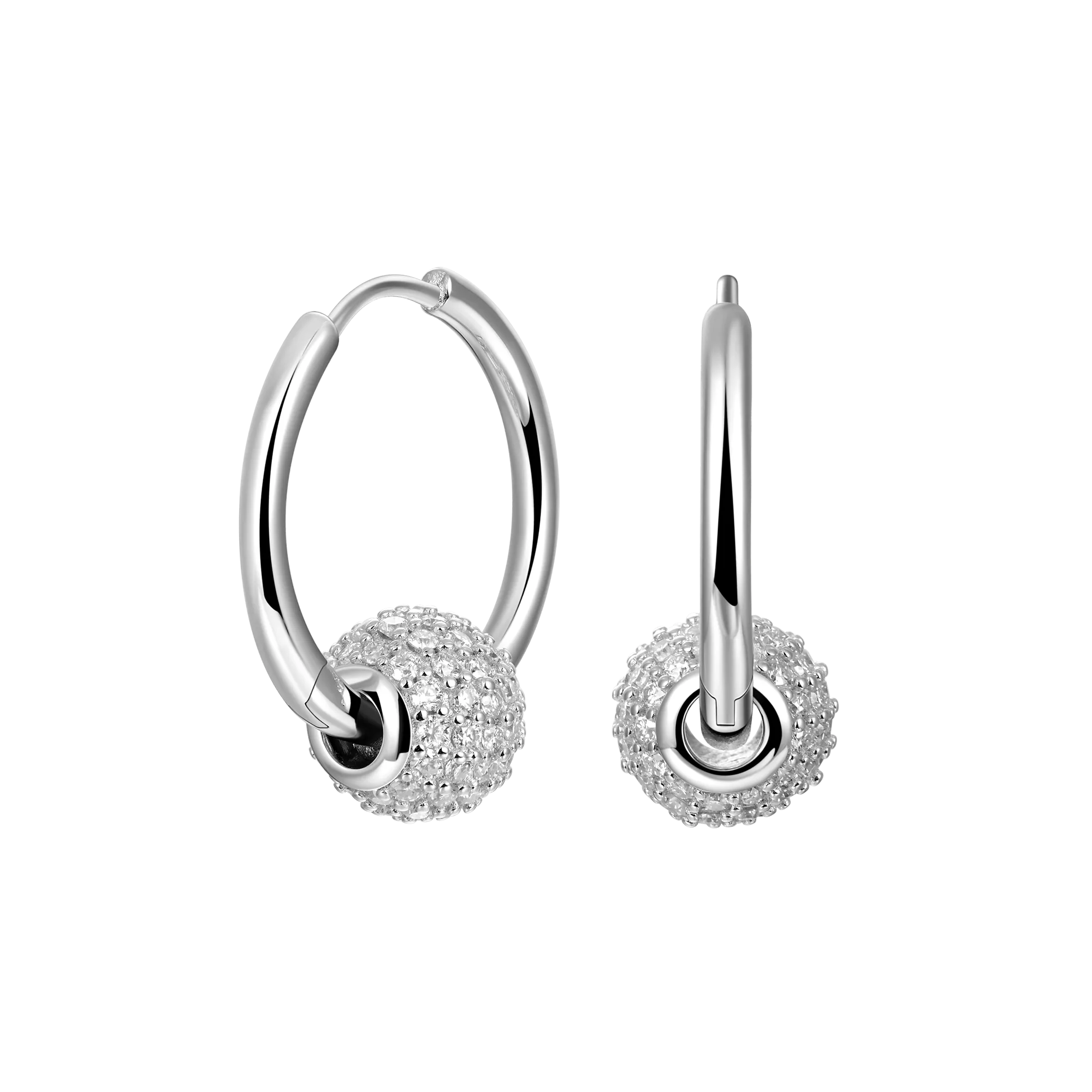 Ball Hoop Earrings - Pair