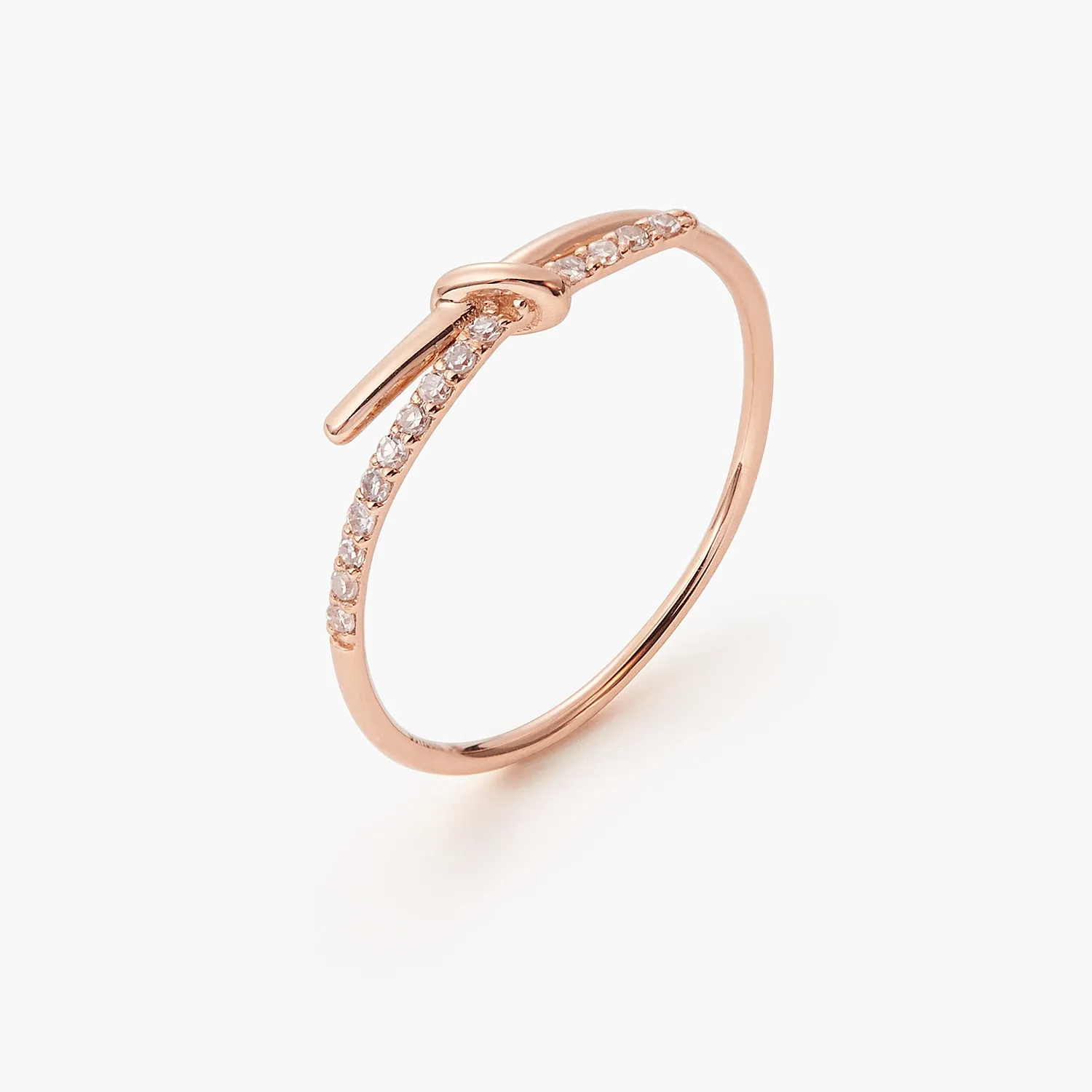Barbed Wire Promise with diamonds - Delicate Knot Ring
