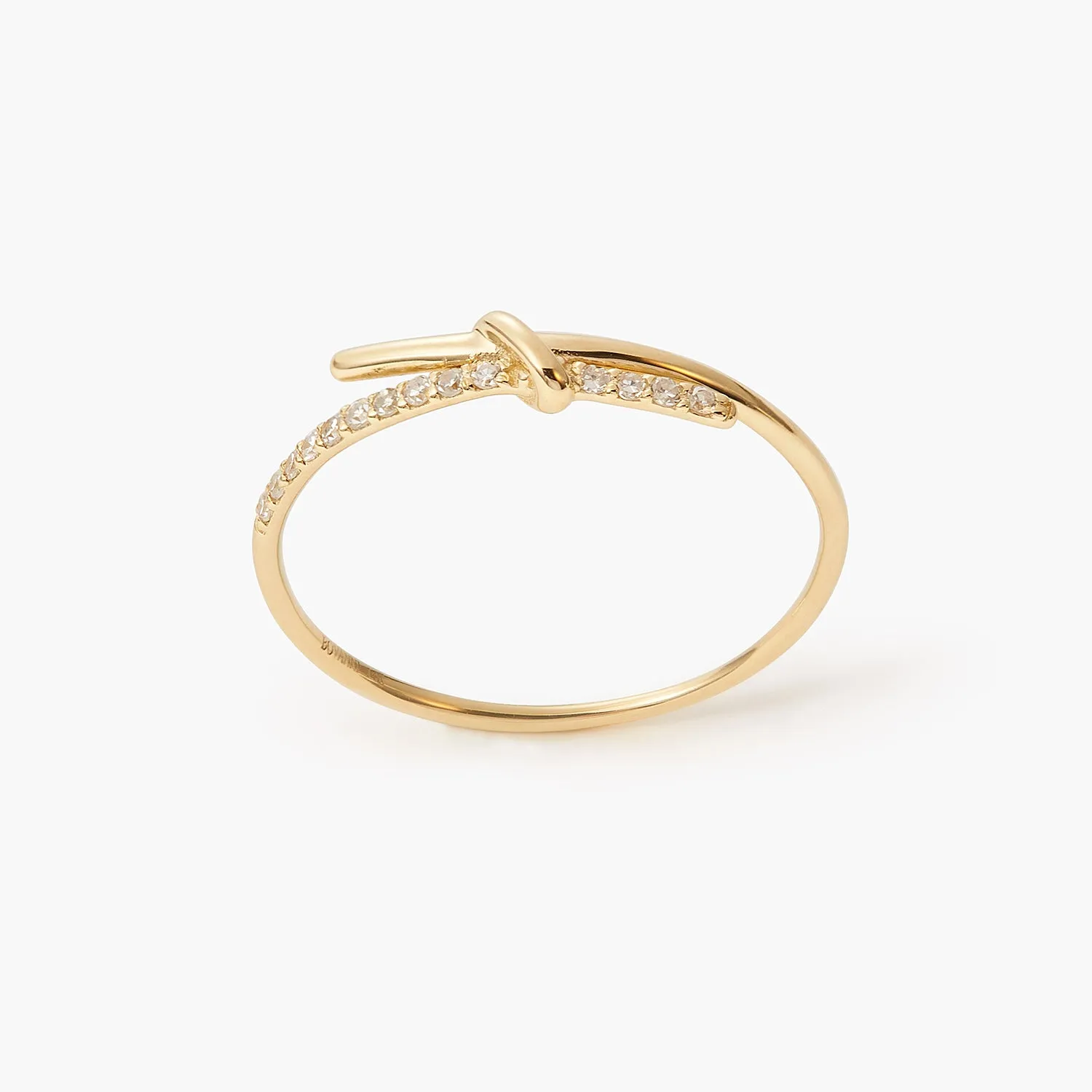 Barbed Wire Promise with diamonds - Delicate Knot Ring