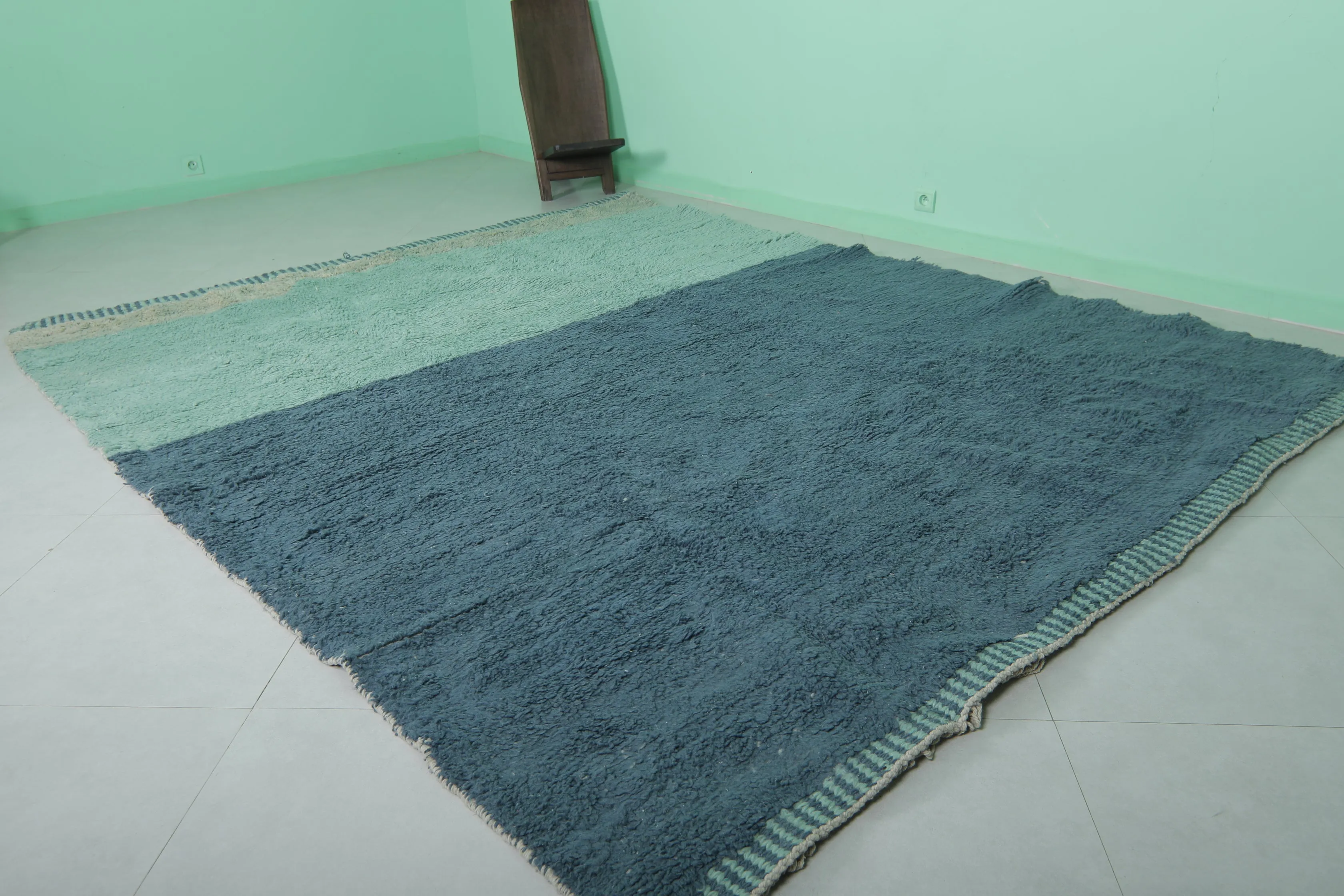 Beni Ourain Rug - 8 x 9.8 Feet | Moroccan Wool Blend