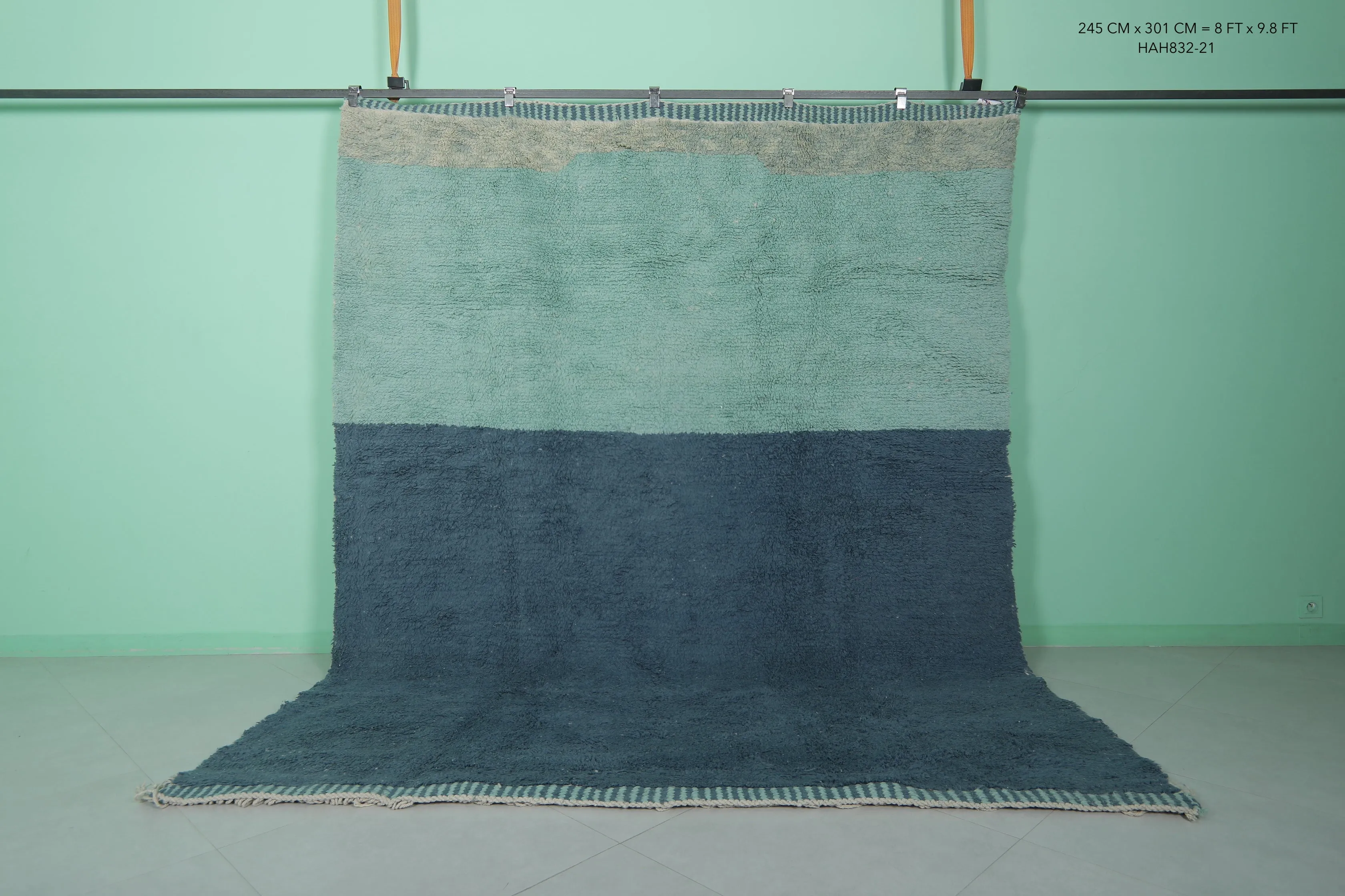 Beni Ourain Rug - 8 x 9.8 Feet | Moroccan Wool Blend