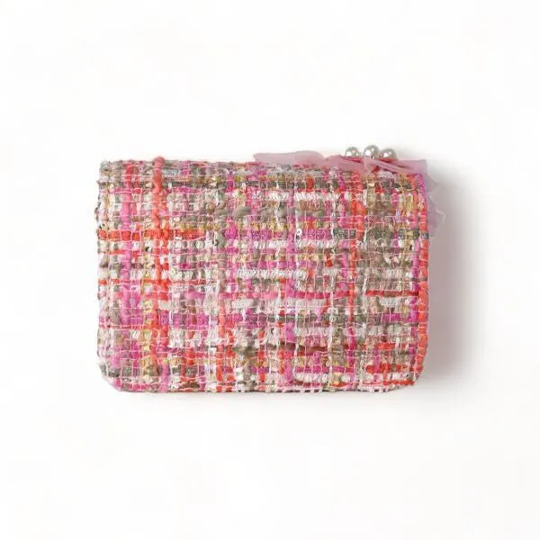 Big Heart Tweed Purse, Pink
