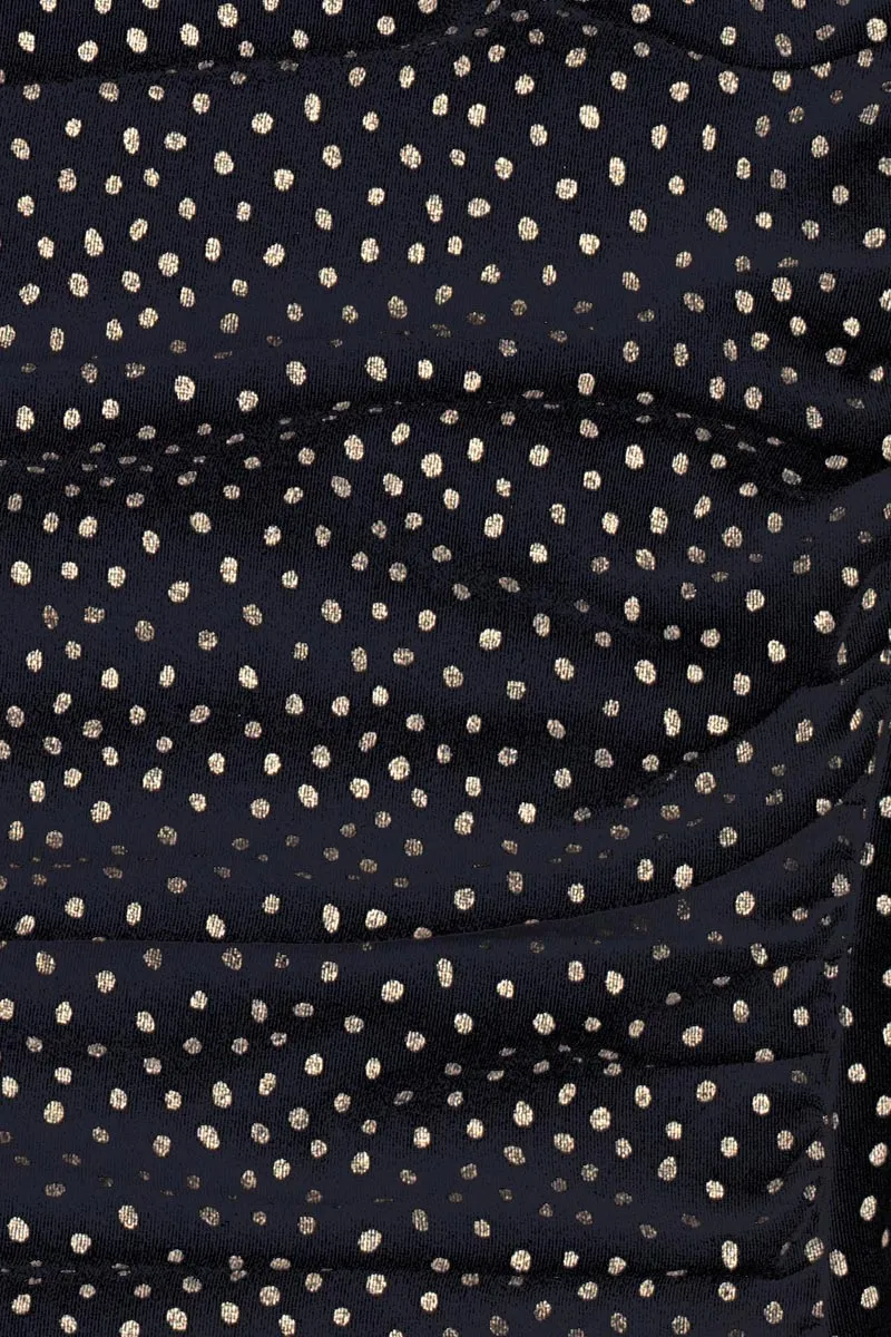 Black Foil Pique Dulcie Bikini Bottom