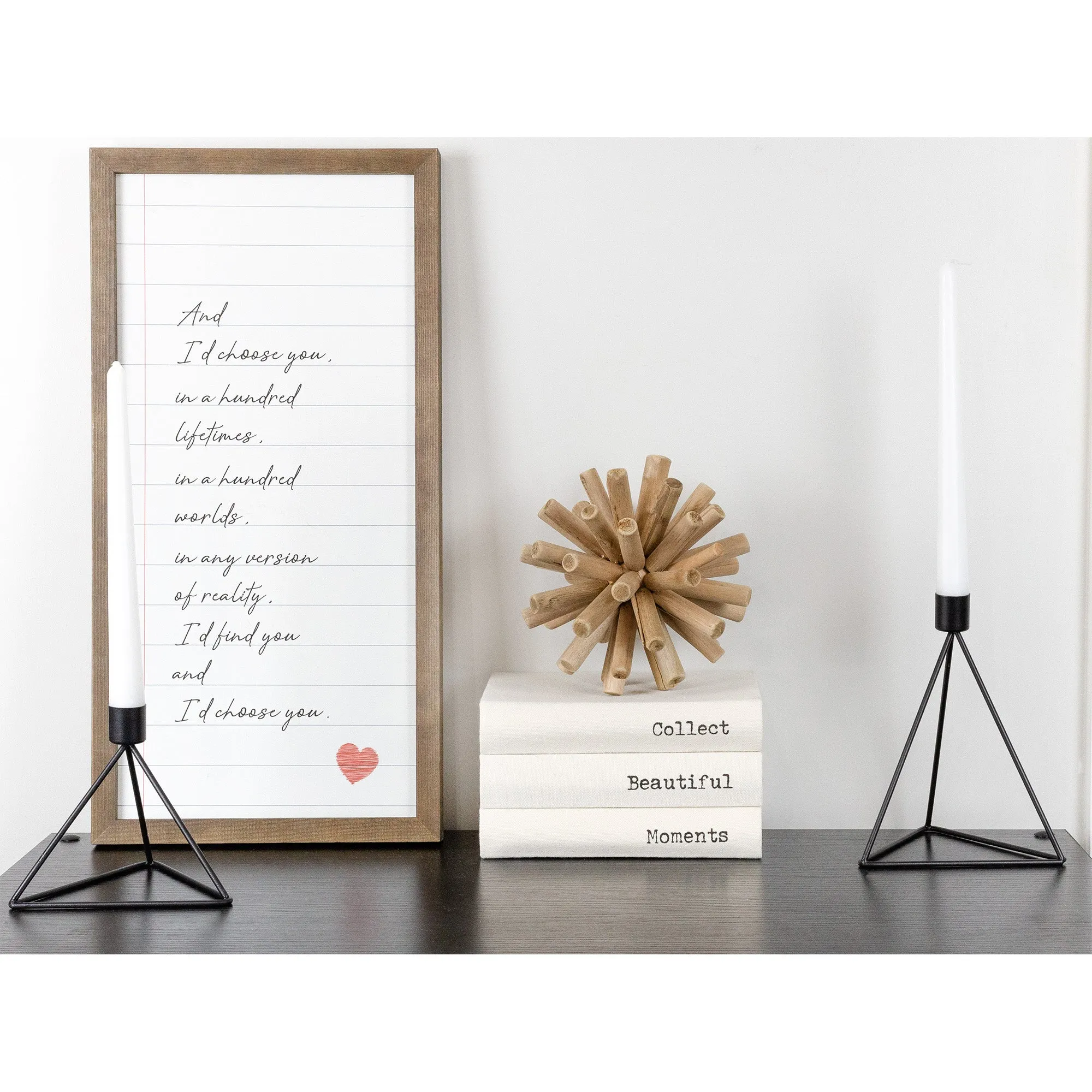 Black Geometric Candlestick Holders (Set of 3)