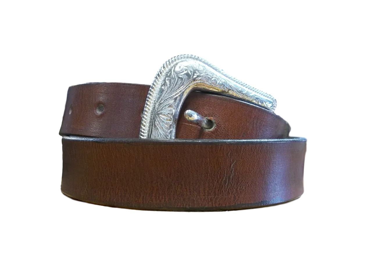 Boys Solid Brown Leather Belt