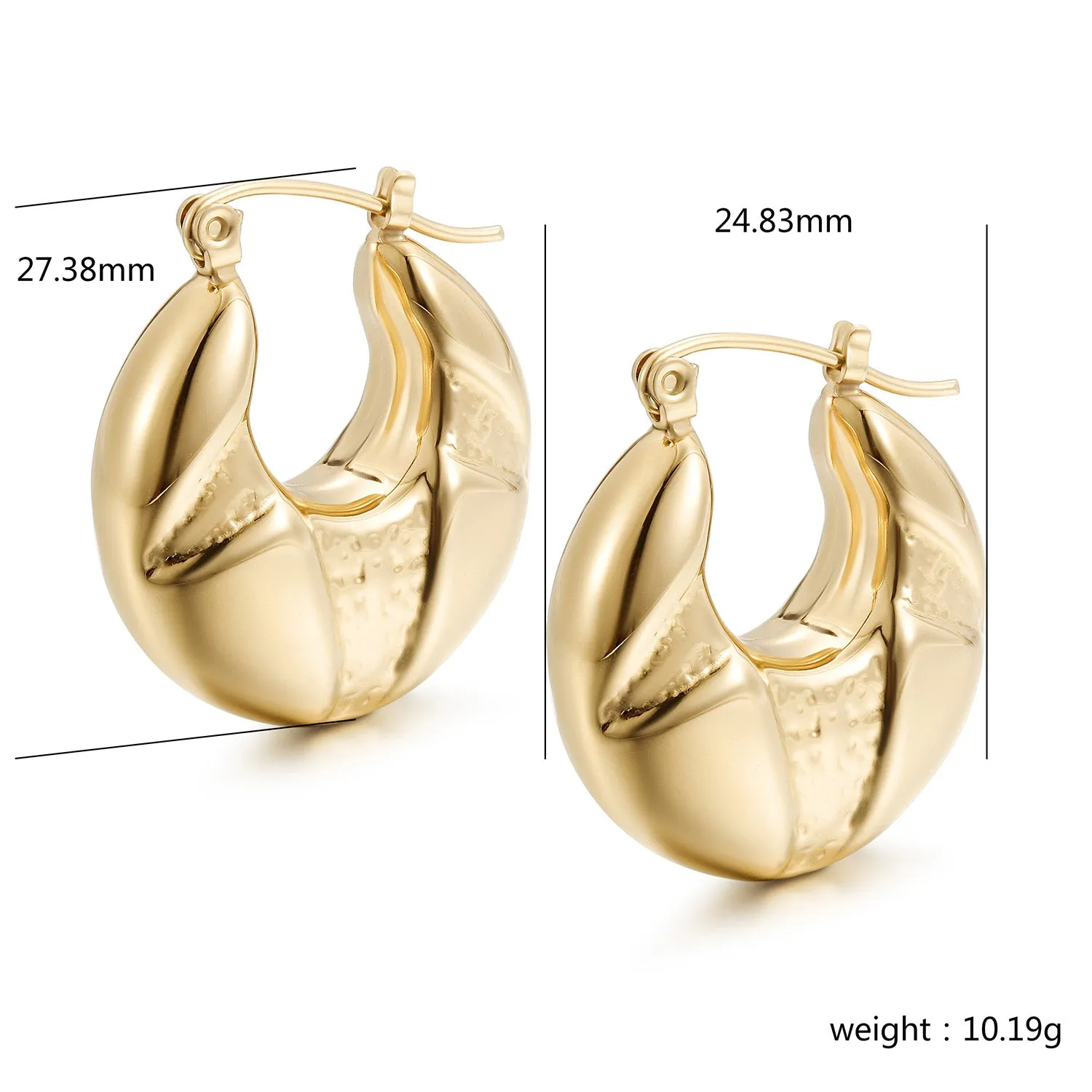C-shaped creative earrings-SCE498STGC