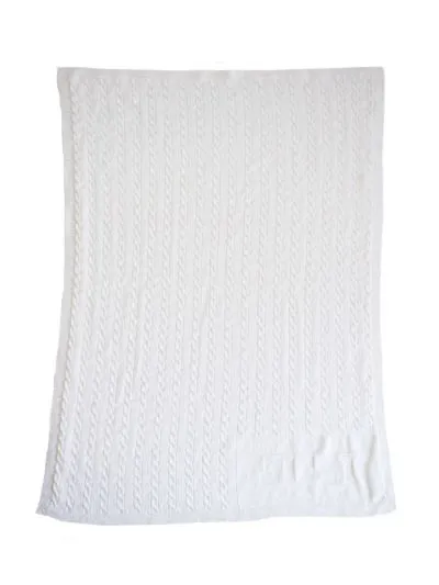 CABLE KNIT INITIAL BLANKET