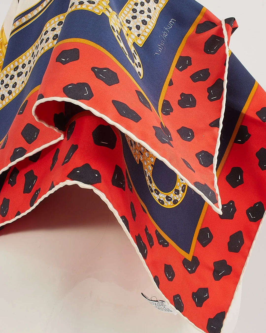 Cartier Vintage Multi "Muste de Cartier" Leopard Silk Scarf