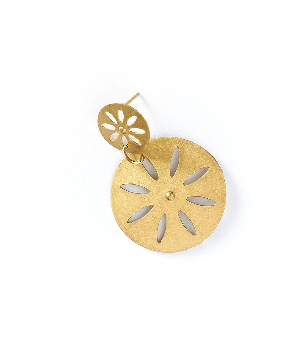 Chameli Petal Gold Drop Earrings