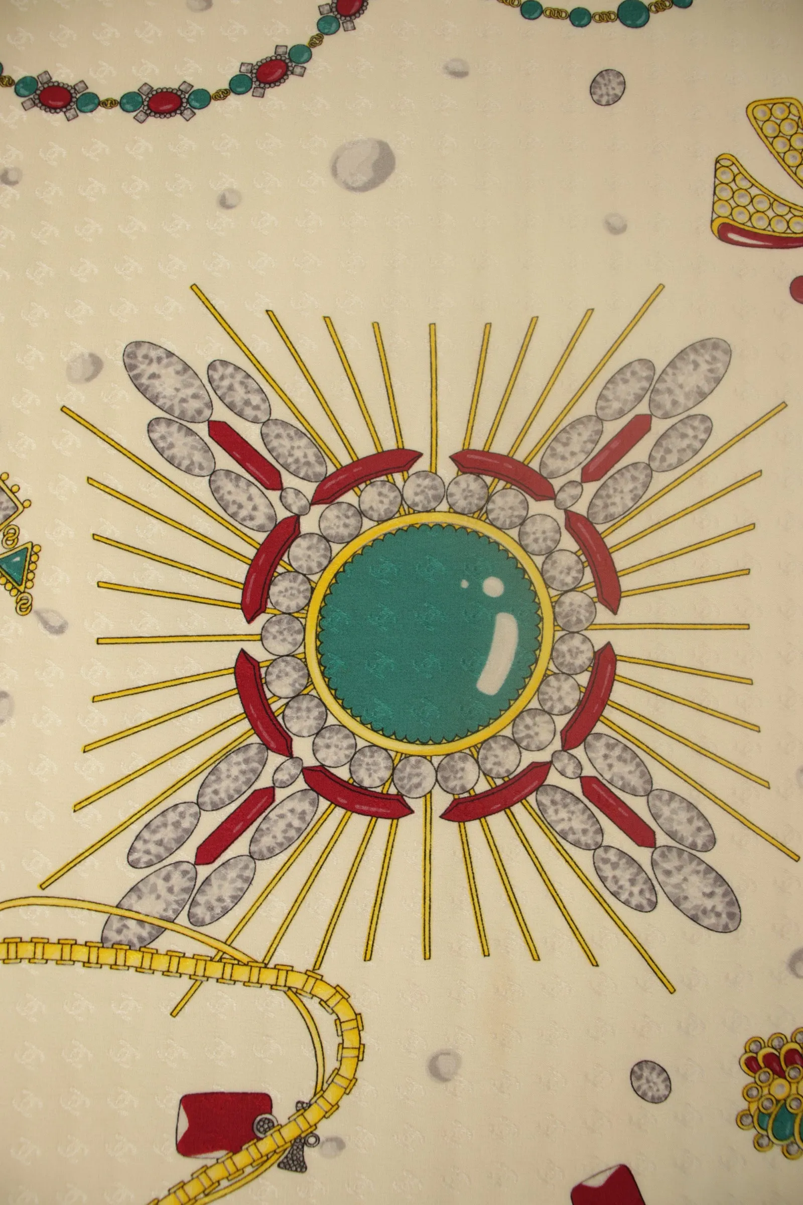 Chanel Silk Diamond Jewels Scarf*