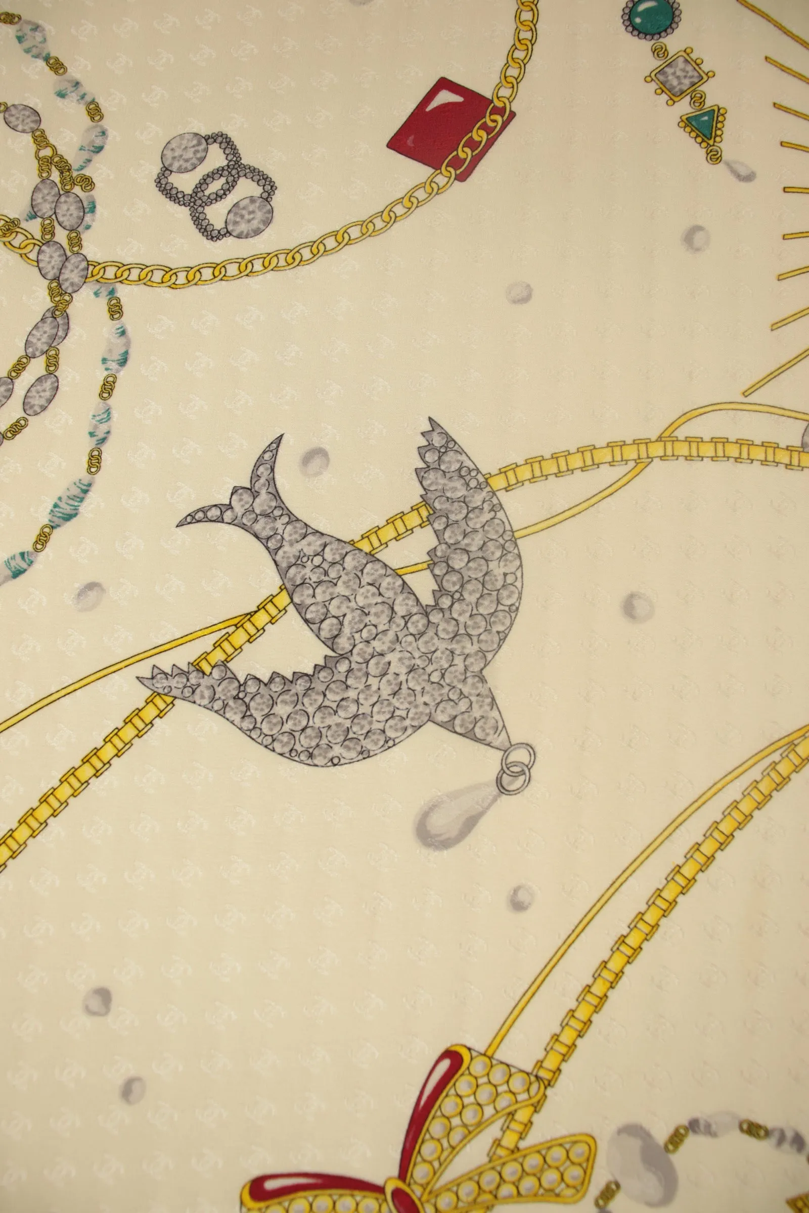 Chanel Silk Diamond Jewels Scarf*