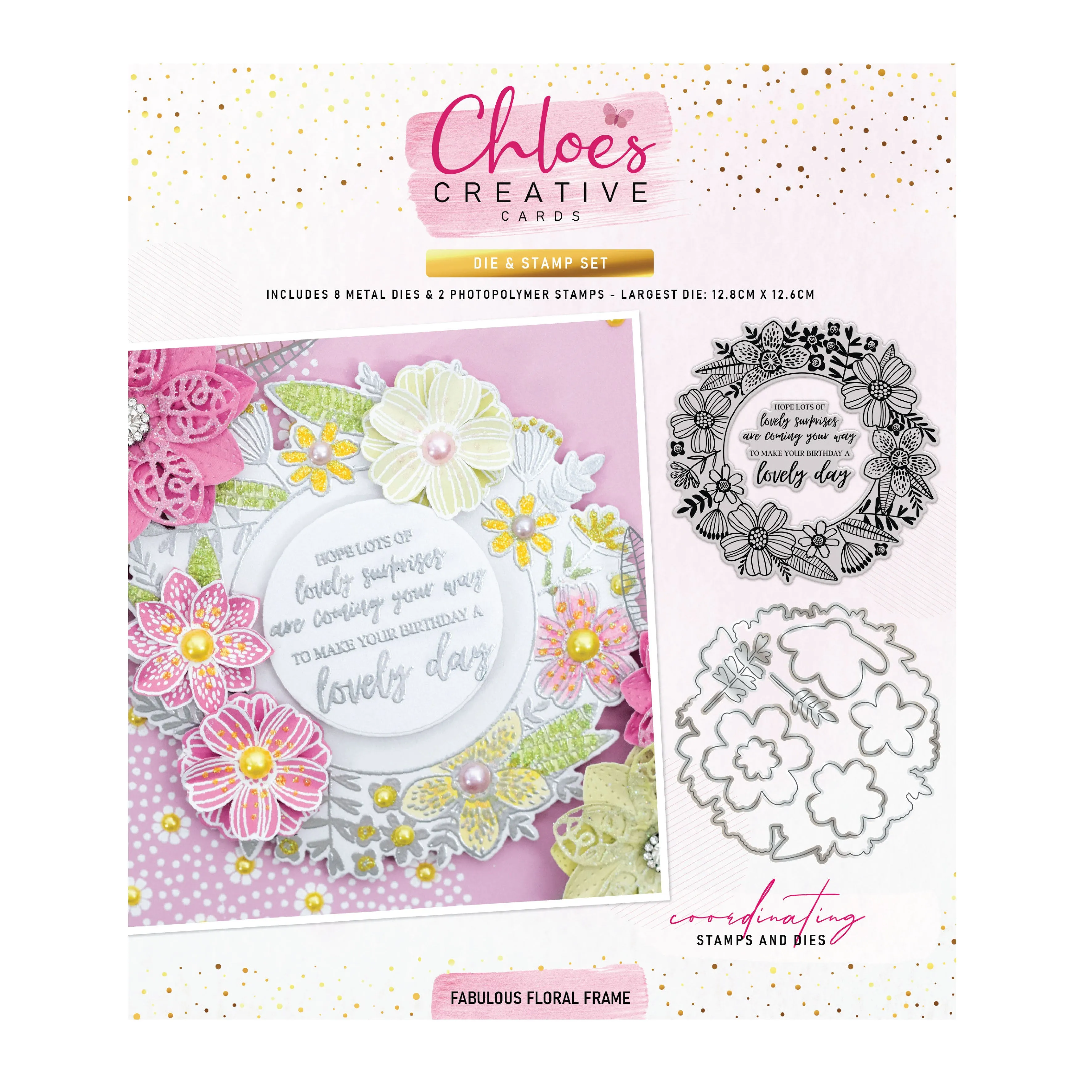 Chloes Creative Cards Die & Stamp Set - Fabulous Floral Frame