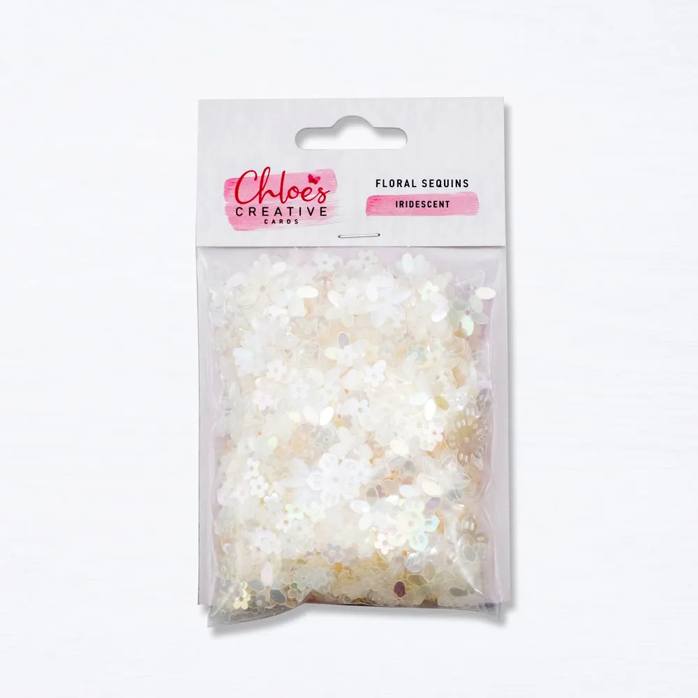 Chloes Creative Cards Floral Sequins - Iridescent