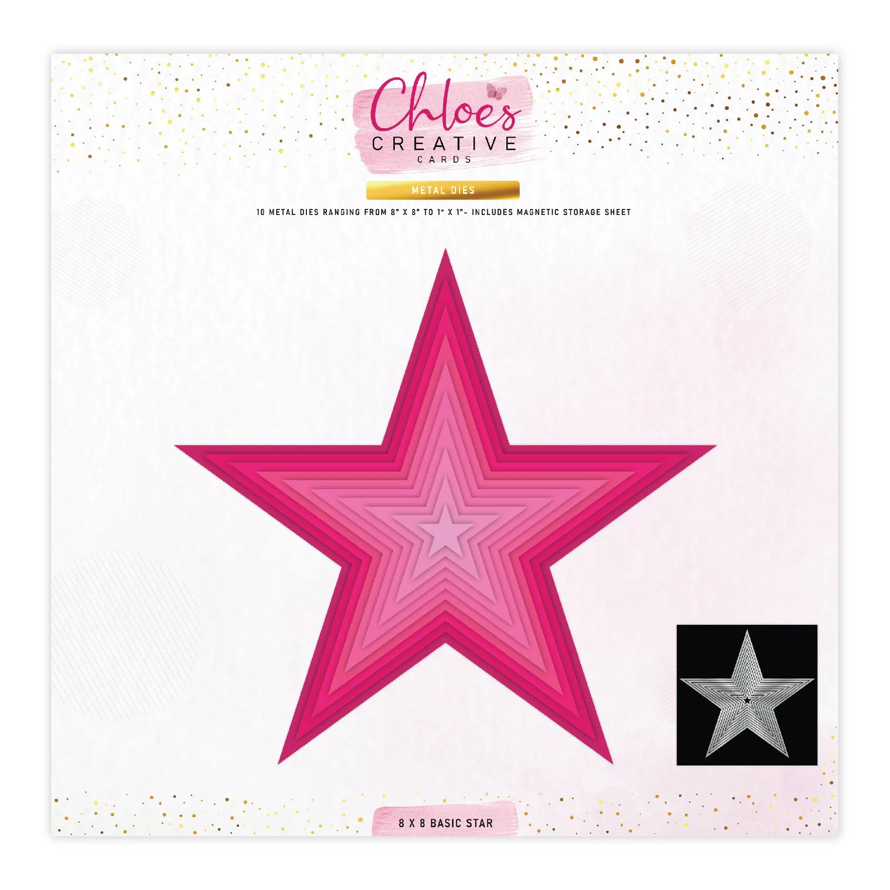 Chloes Creative Cards Metal Die Set - 8 x 8 Basic Stars