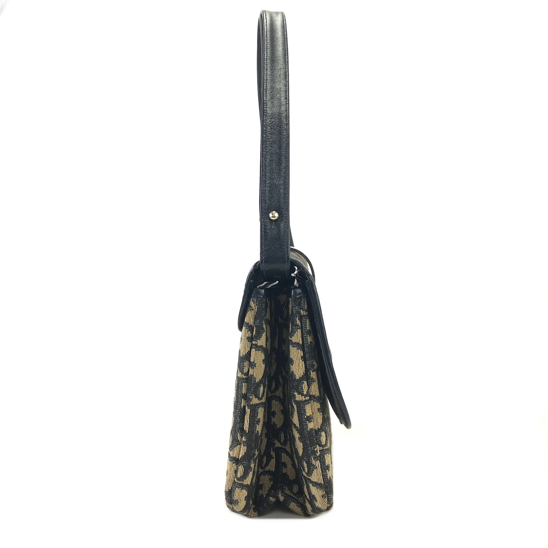 Christian Dior Trotter Leather×Jacquard Navy av4dz6