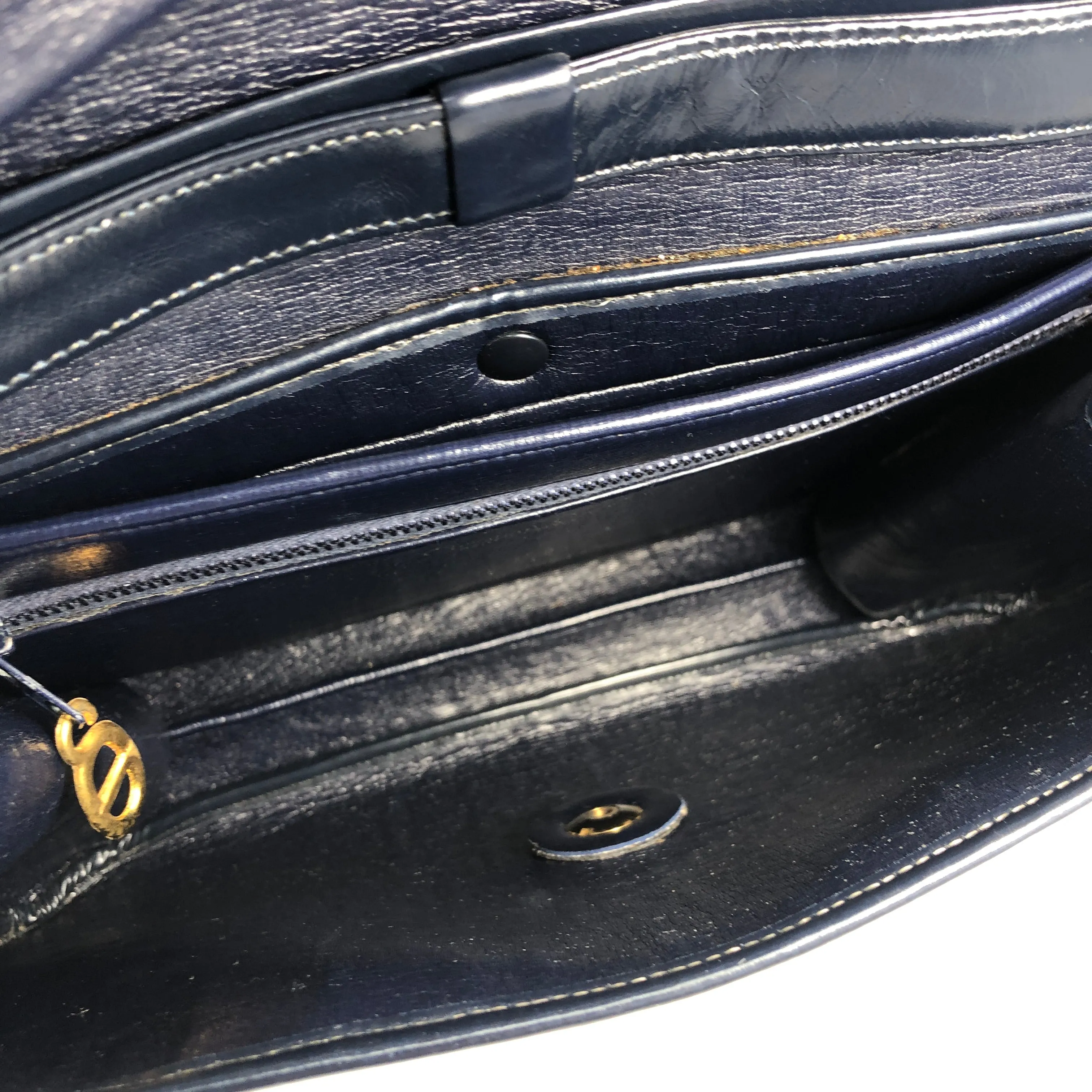Christian Dior Trotter Leather×Jacquard Navy av4dz6