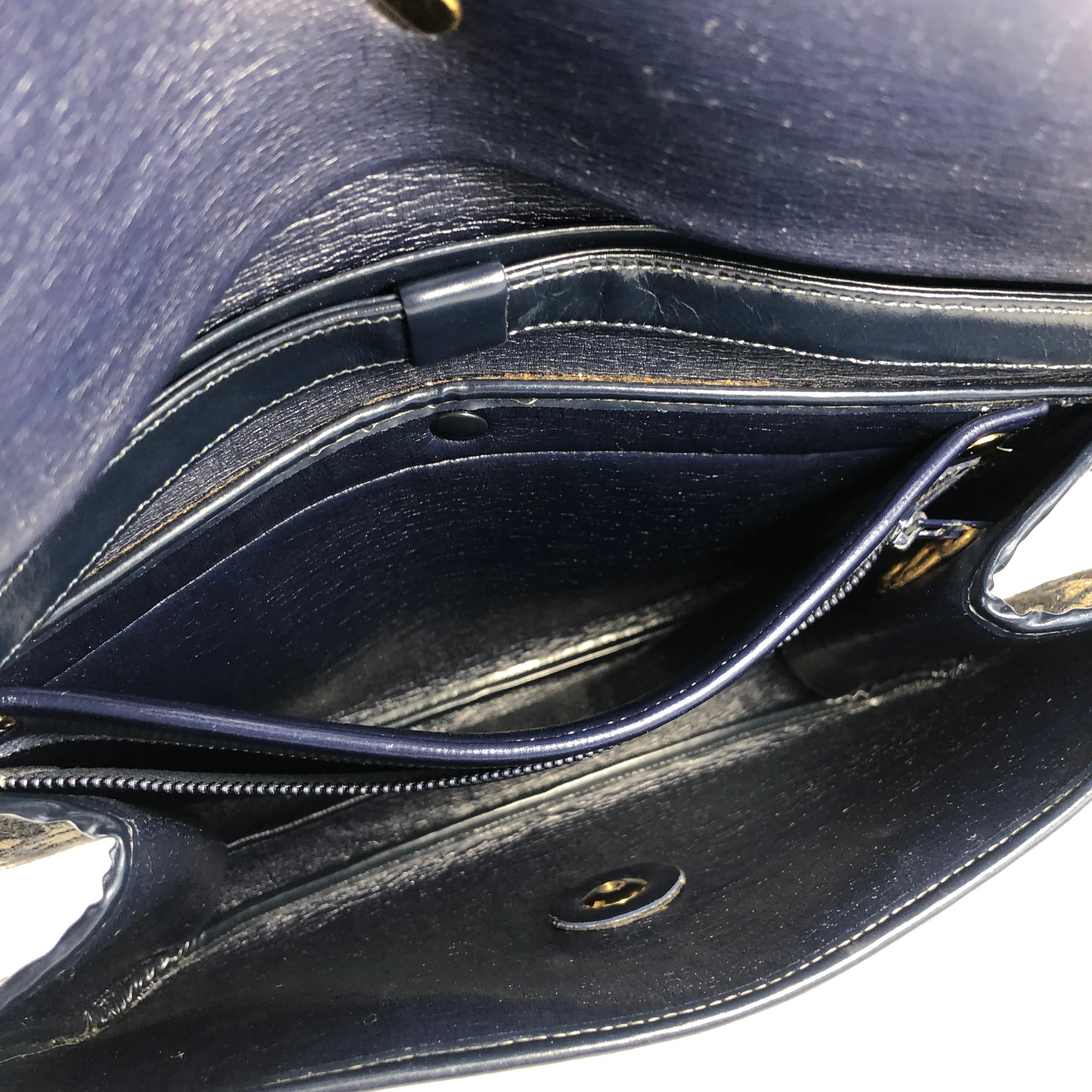 Christian Dior Trotter Leather×Jacquard Navy av4dz6