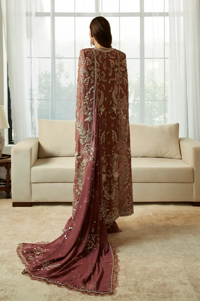 Classic Pakistani Wedding Saree with Embellished Cape