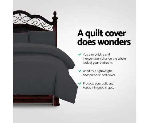 Classic Quilt Cover Set - Black