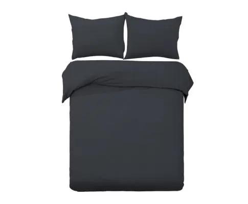 Classic Quilt Cover Set - Black
