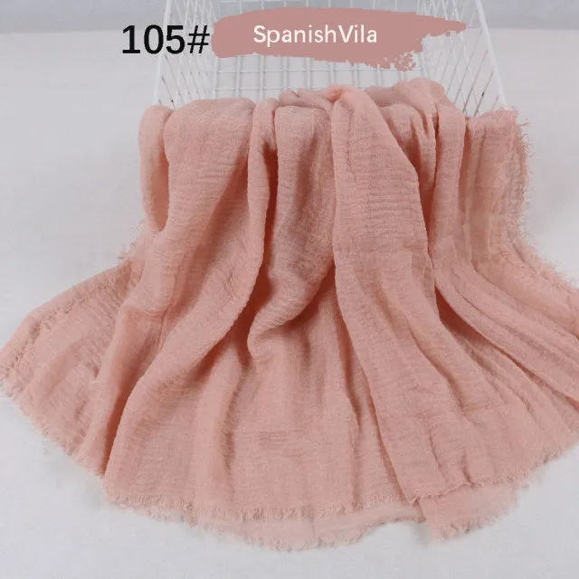 Classic simple easy classy crinkle crimp cotton turban hijab shawls women scarf