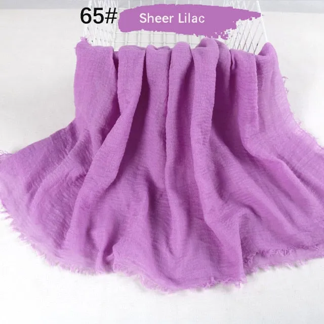 Classic simple easy classy crinkle crimp cotton turban hijab shawls women scarf