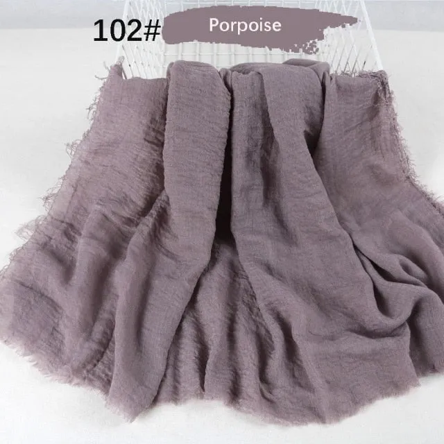 Classic simple easy classy crinkle crimp cotton turban hijab shawls women scarf