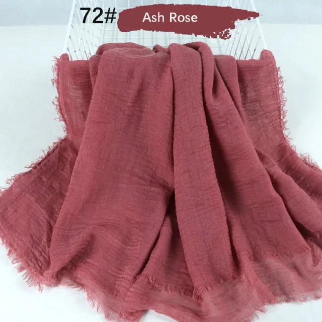 Classic simple easy classy crinkle crimp cotton turban hijab shawls women scarf