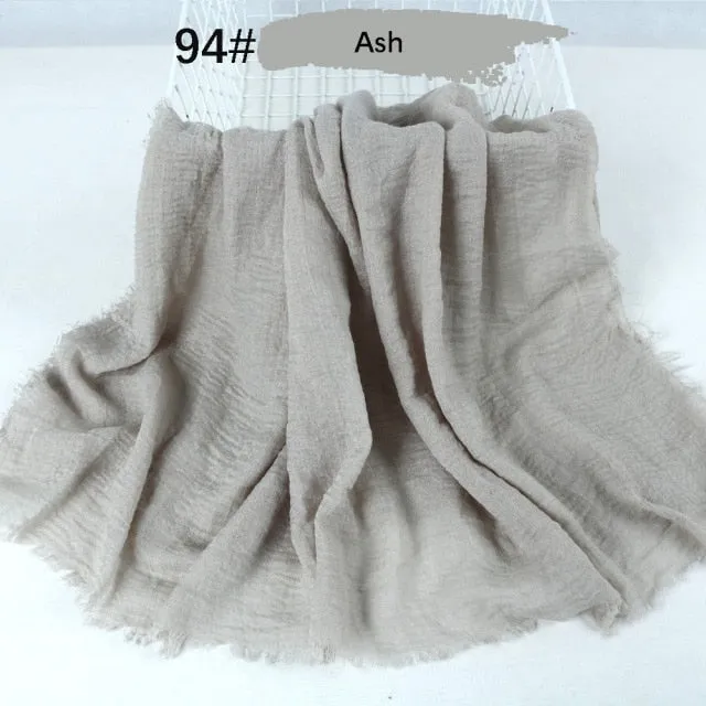 Classic simple easy classy crinkle crimp cotton turban hijab shawls women scarf