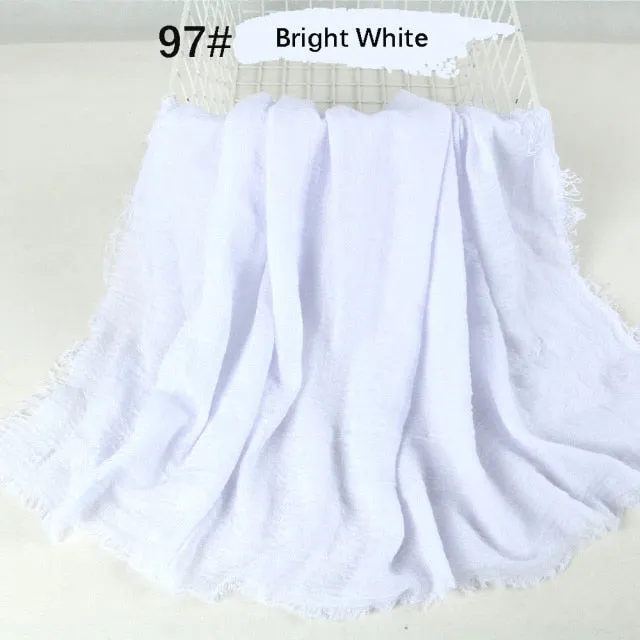 Classic simple easy classy crinkle crimp cotton turban hijab shawls women scarf