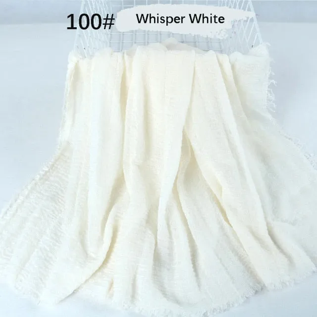 Classic simple easy classy crinkle crimp cotton turban hijab shawls women scarf