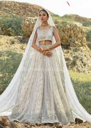 Classy White Choli Bridal Lehenga Pakistani #BS662