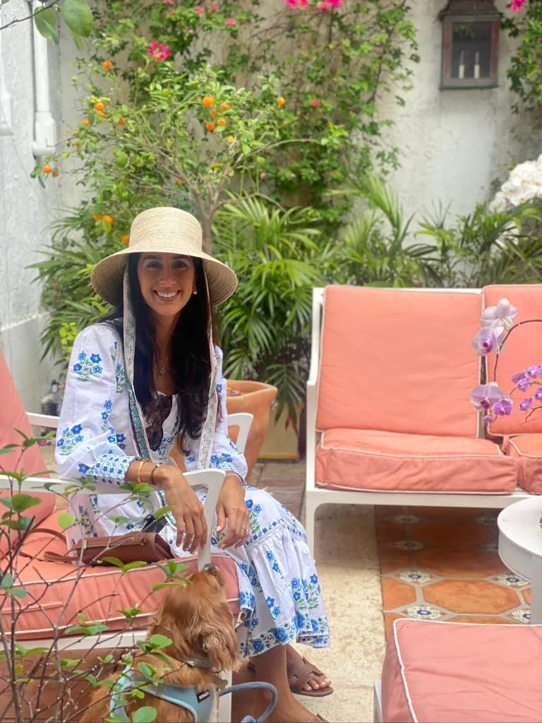Clematis Bucket Hat - Wide & Short Light Pink Grosgrain Ribbon