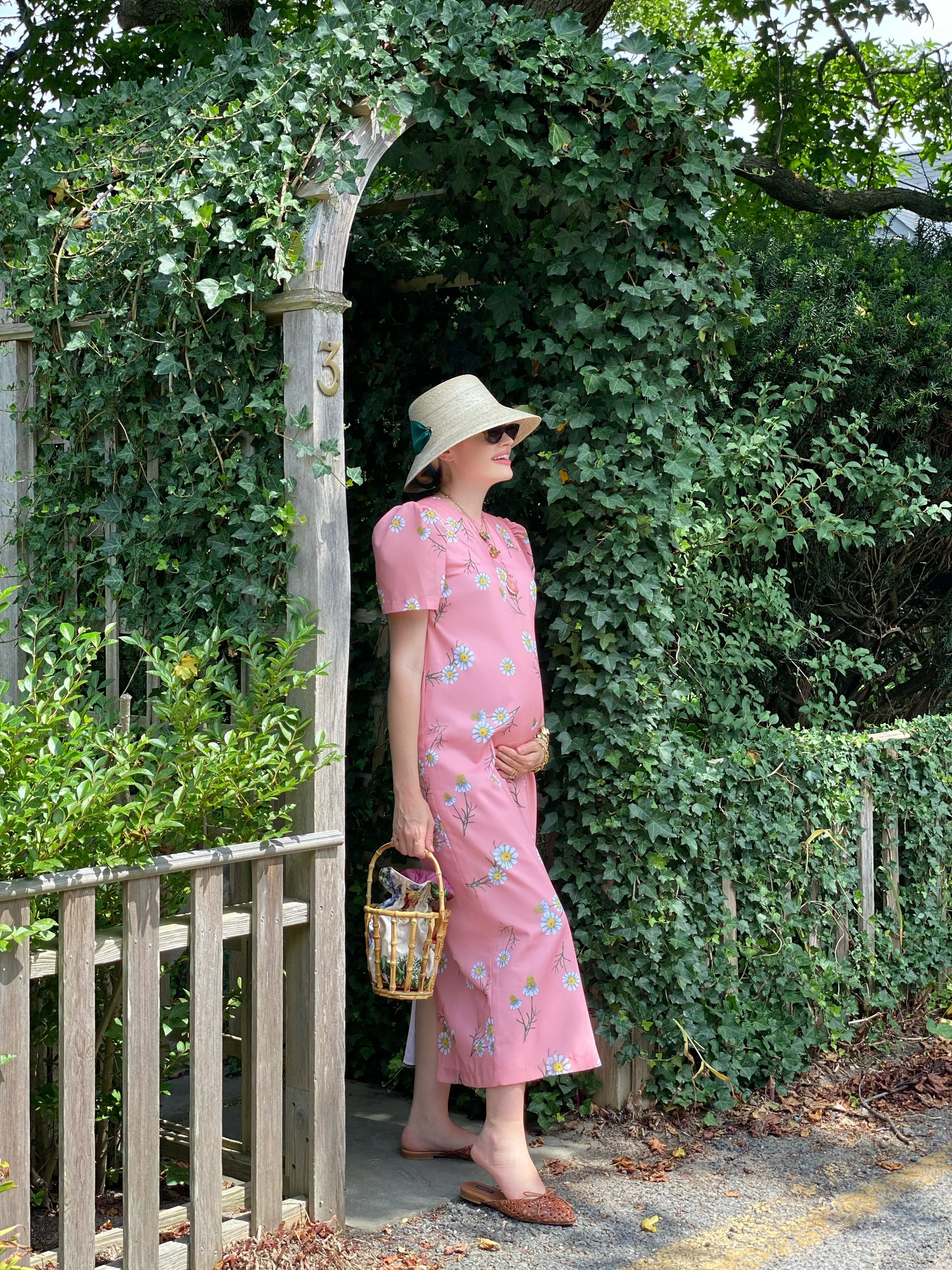 Clematis Bucket Hat - Wide & Short Light Pink Grosgrain Ribbon