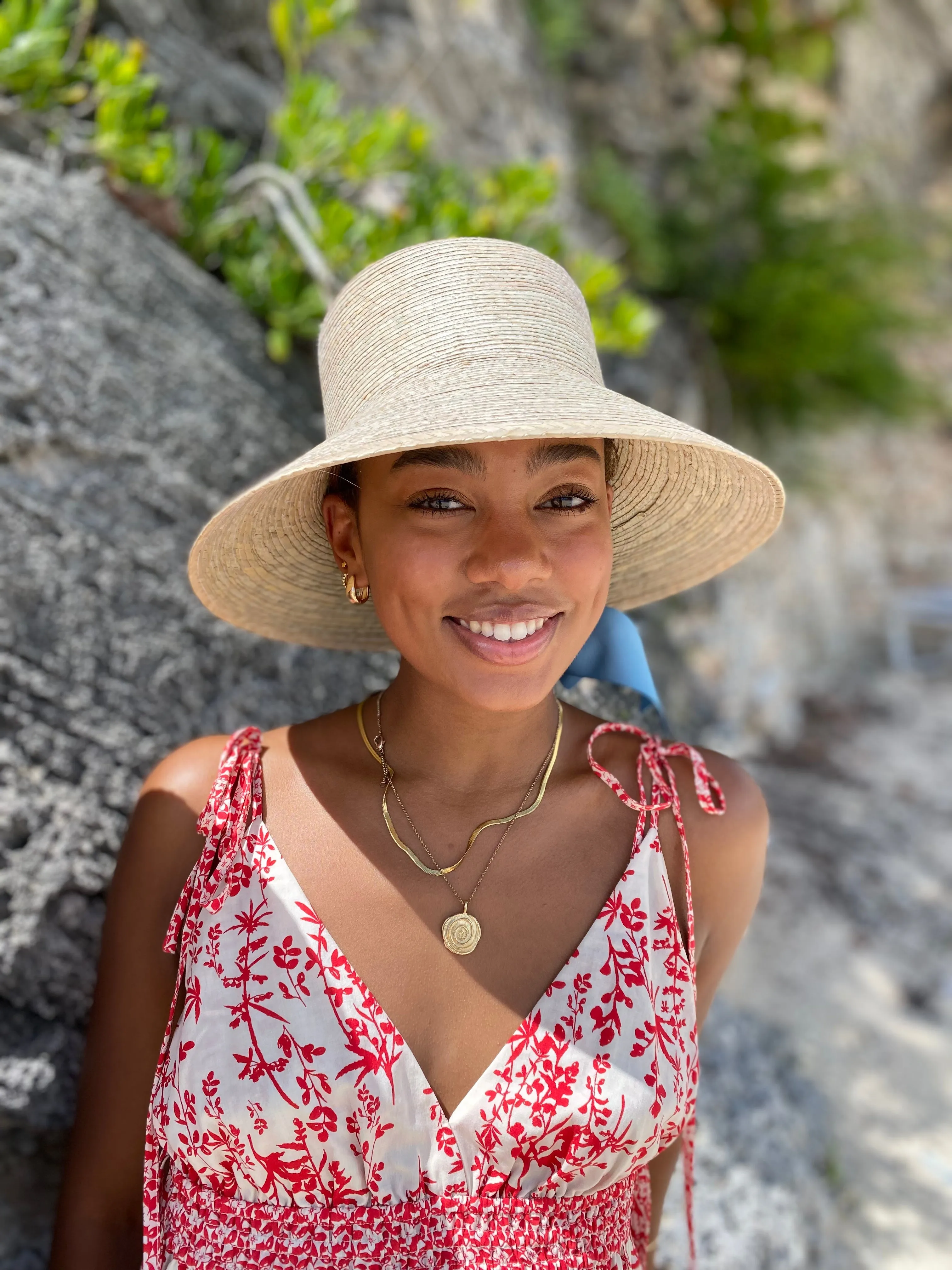 Clematis Bucket Hat - Wide & Short Light Pink Grosgrain Ribbon