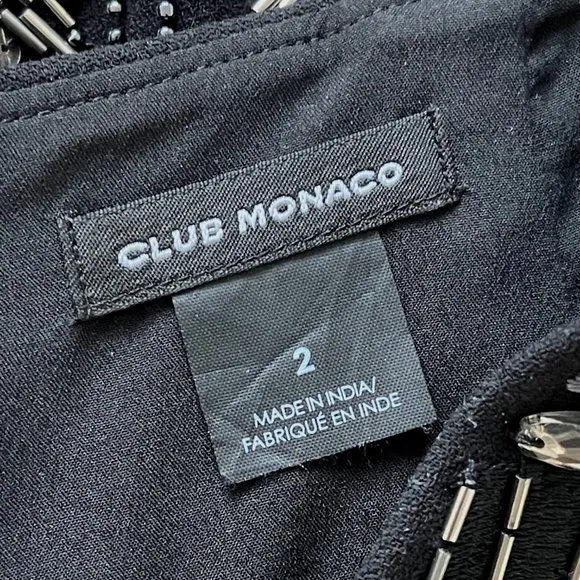 Club Monaco Kaitlin Black &amp; Gold Sequin Mini Skirt