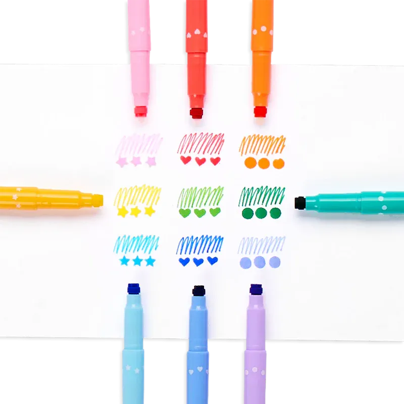Confetti Stamp Double Ended Stamp Markers - Set of 9