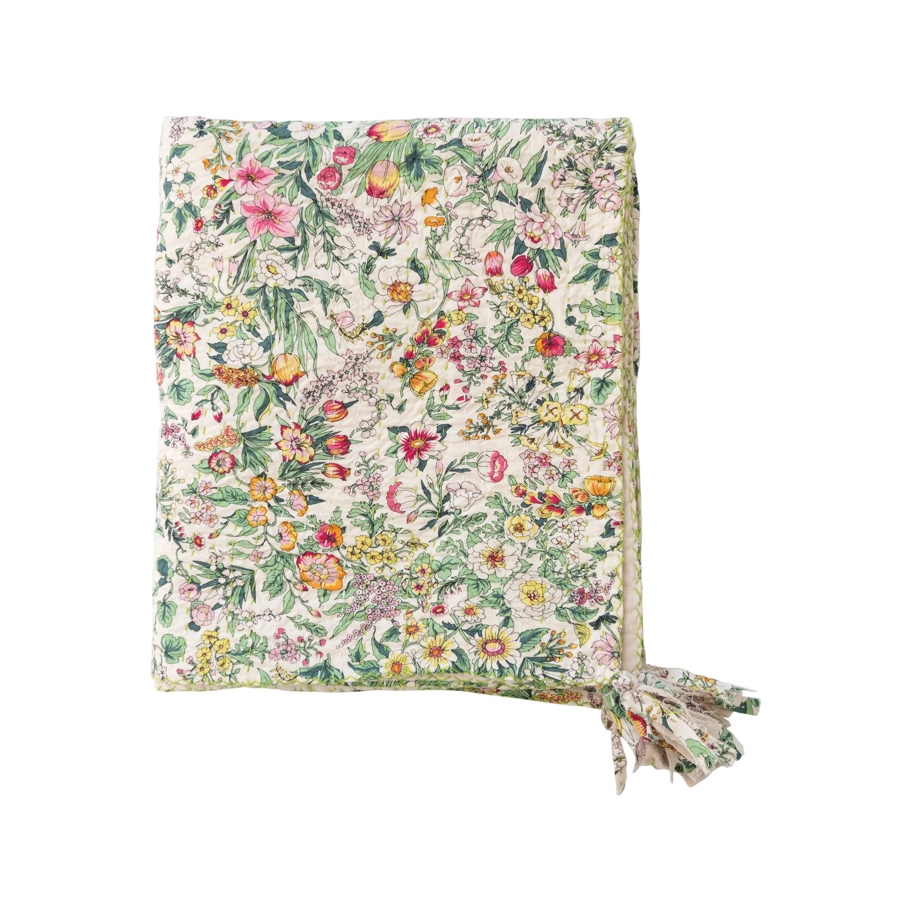 Cottage Rose Quilted Throw