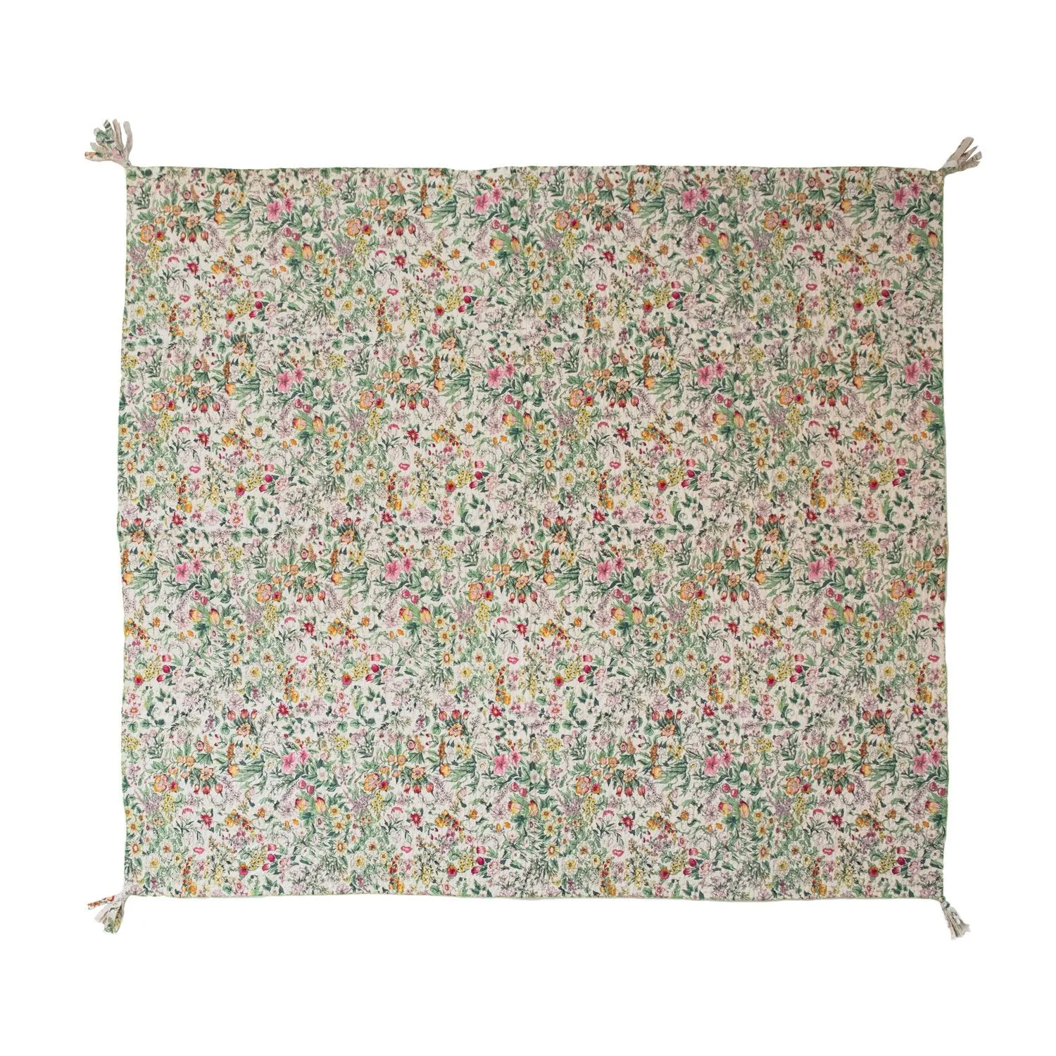 Cottage Rose Quilted Throw